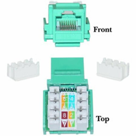 CABLE WHOLESALE Cat6 Keystone Jack Green RJ45 Female to 110 Punch Down 326-120GR